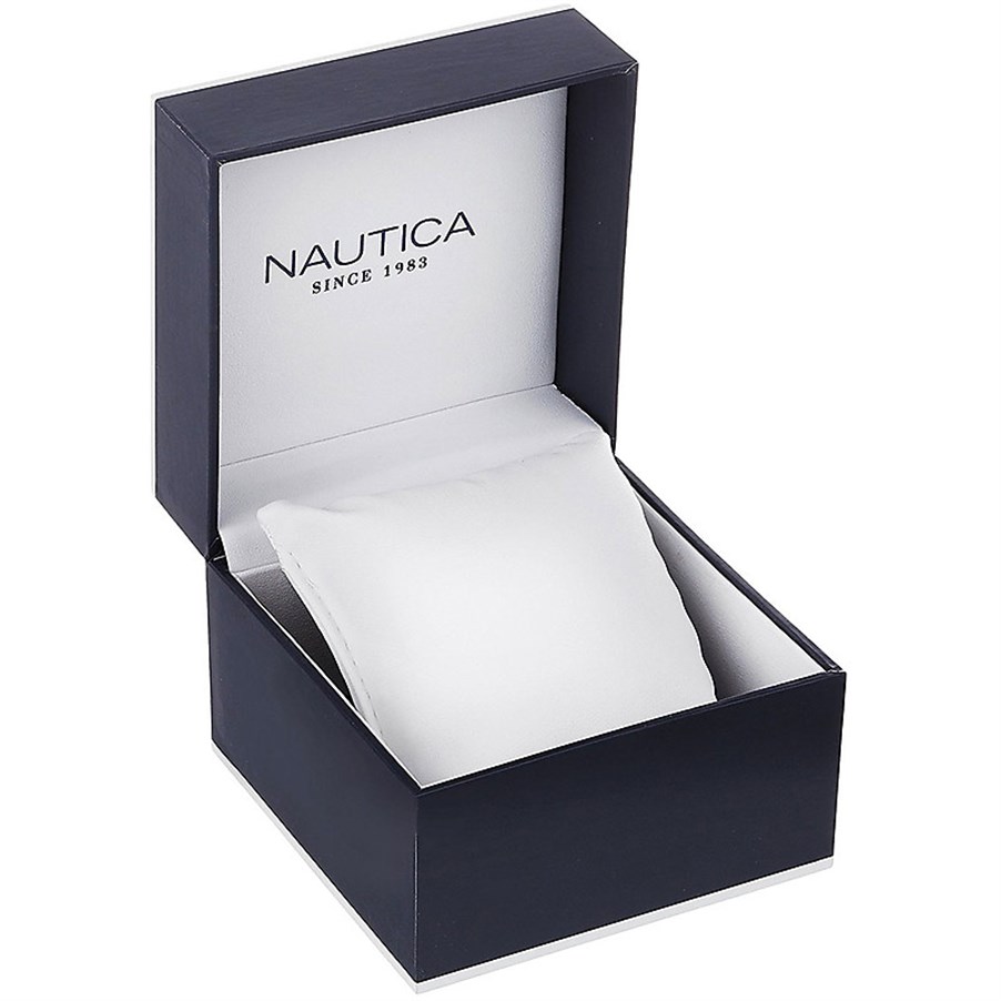 Nautica Pacific Beach Orologio Cronografo Uomo 46mm Acciaio - Quadrante Bianco Luminescente - REF NAPBFCF04